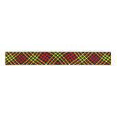 Red Yellow Plaid Checker Seamless Pattern グログランリボン (正面)