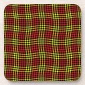 Red Yellow Plaid Checker Seamless Pattern コースター (正面)