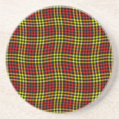 Red Yellow Plaid Checker Seamless Pattern コースター (正面)