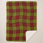 Red Yellow Plaid Checker Seamless Pattern シェルパブランケット (正面)