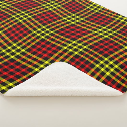 Red Yellow Plaid Checker Seamless Pattern シェルパブランケット (3/4)