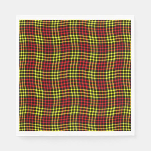 Red Yellow Plaid Checker Seamless Pattern スタンダードランチョンナプキン (正面)
