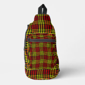Red Yellow Plaid Checker Seamless Pattern スリングバッグ (正面)
