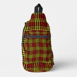 Red Yellow Plaid Checker Seamless Pattern スリングバッグ
