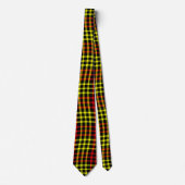 Red Yellow Plaid Checker Seamless Pattern ネクタイ (正面)