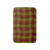Red Yellow Plaid Checker Seamless Pattern バスマット (正面縦)