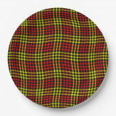 Red Yellow Plaid Checker Seamless Pattern ペーパープレート (正面)