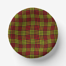 Red Yellow Plaid Checker Seamless Pattern ペーパーボウル
