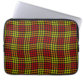 Red Yellow Plaid Checker Seamless Pattern ラップトップスリーブ
