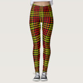 Red Yellow Plaid Checker Seamless Pattern レギンス (正面)