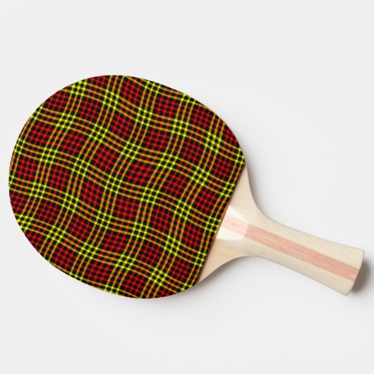 Red Yellow Plaid Checker Seamless Pattern 卓球ラケット (横)