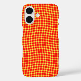 Red Yellow Plaid Checker Seamless Pattern iPhone 16ケース