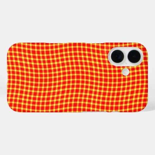 Red Yellow Plaid Checker Seamless Pattern Case-Mate iPhoneケース (裏面 (横))