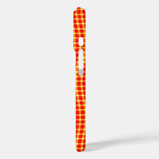 Red Yellow Plaid Checker Seamless Pattern Case-Mate iPhoneケース (裏面 / 左)