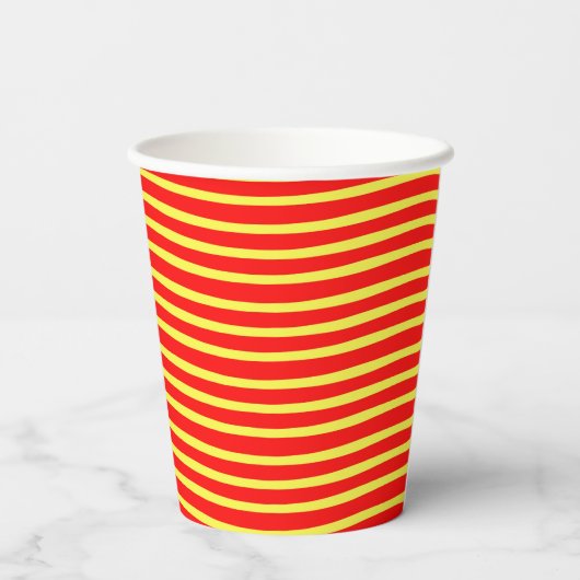 Red Yellow Stripes Seamless Pattern 紙コップ (裏面)