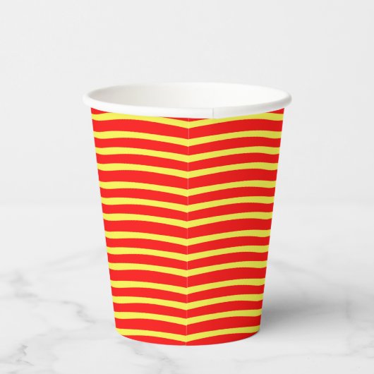 Red Yellow Stripes Seamless Pattern 紙コップ (右)