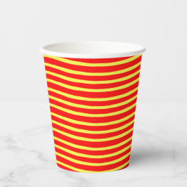 Red Yellow Stripes Seamless Pattern 紙コップ