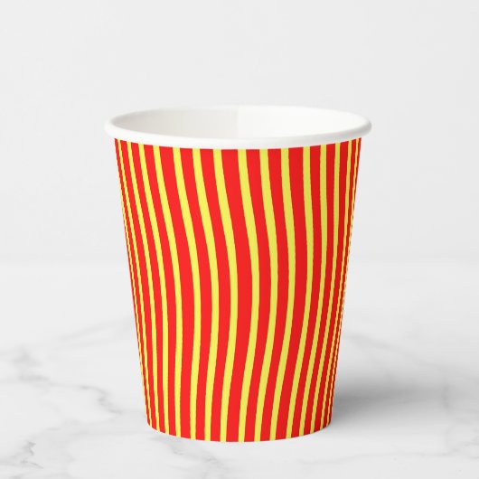 Red Yellow Stripes Seamless Pattern  紙コップ (左)