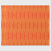 Red Yellow Wavy Lines Seamless Pattern ラッピングペーパー (フラット)