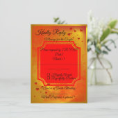 Red & Yellow Wedding RSVP Card | Traditional India (スタンド正面)