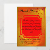Red & Yellow Wedding Thank You Card | Traditional サンキューカード (正面/裏面)