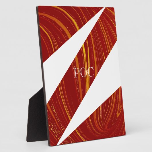 Red Yellow White Abstract フォトプラーク (側面)