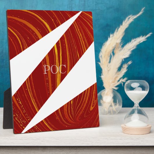 Red Yellow White Abstract フォトプラーク (側面)