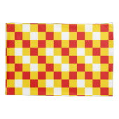 Red Yellow White Checkered Pattern Design  枕カバー (裏面)