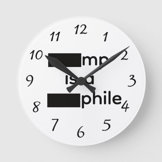 Redacted Clock ラウンド壁時計 (正面)