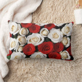 RedandWhiteRoses ランバークッション (ブランケット)