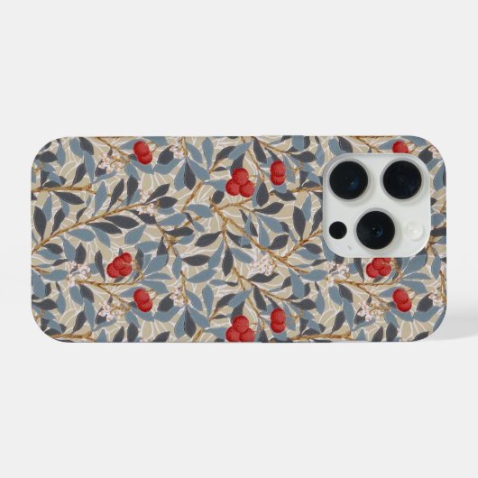 Redberry Tree, William Morris iPhoneケース (裏面横)