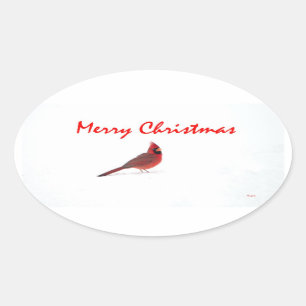 redbirdのクリスマスのステッカー 楕円形シール