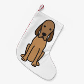 RedboneのCoonhound犬の漫画 スモールクリスマスストッキング (正面 (吊り時))