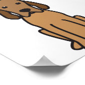 Redbone Conhound Dog Cartoon ポスター (角)