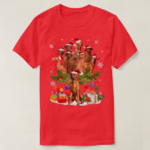 Redbone Coonhound Christmas Tree Lights Funny Dog Tシャツ (デザイン正面)