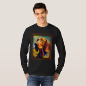 Redbone Coonhound Painting Sunflower Flower Mom Wo Tシャツ (正面フル)