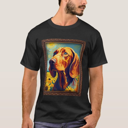Redbone Coonhound Painting Sunflower Flower Mom Wo Tシャツ (正面)