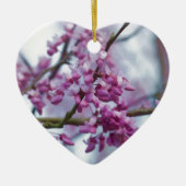 Redbudの東の野生の花-ハナズオウのcanadensis セラミックオーナメント (正面)