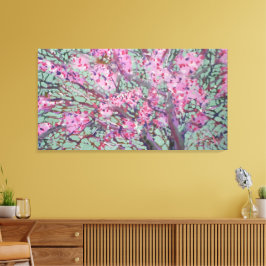 Redbud On A Matt Green Sky / Artist Larry Lerew キャンバスプリント