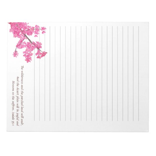 Redbud Tree Branch in Full Notepad with Line開花 ノートパッド (正面)