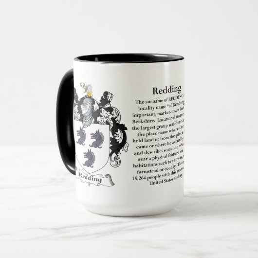 Redding家族の紋章付き外衣 マグカップ (正面左)