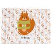 Reddish Brown Squirrel In a Green Sweater ラージペーパーバッグ (裏面)