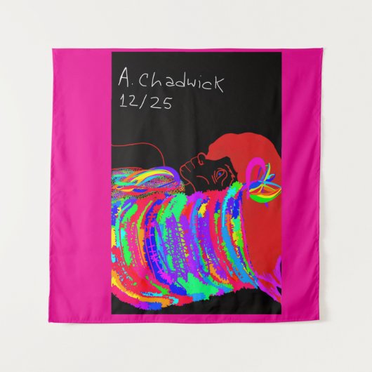 Reddish-Orange Fox Warrior Princess  タペストリー (正面(横))