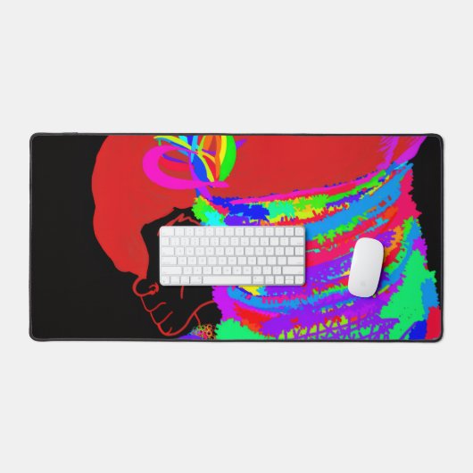 Reddish-Orange Fox Warrior Princess デスクマット (キーボード&マウス)