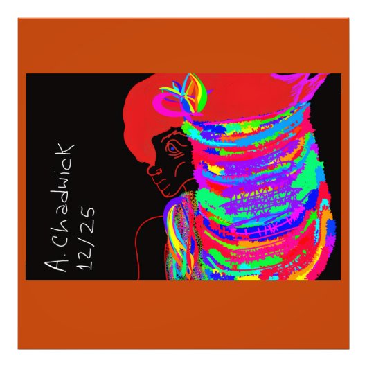 Reddish-Orange Fox Warrior Princess  フォトプリント (正面)