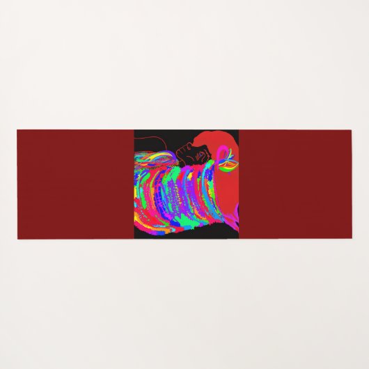 Reddish-Orange Fox Warrior Princess Two-Toned  ヨガマット (裏面(横))