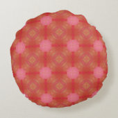 Reddish Rose Geometric Circular Throw Pillow ラウンドクッション (裏面)
