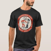 Reddy Kilowatt, remember kids electricity will kil Tシャツ (正面)