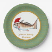 Redfishのサンタのクリスマス ペーパープレート (正面)