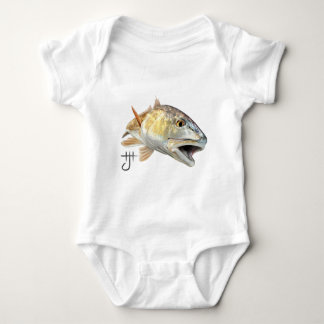 Redfishの殴打- Zazzle.png ベビーボディスーツ